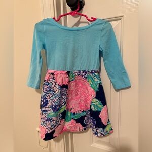 Lilly Pulitzer Aqua and Floral Kids Dress